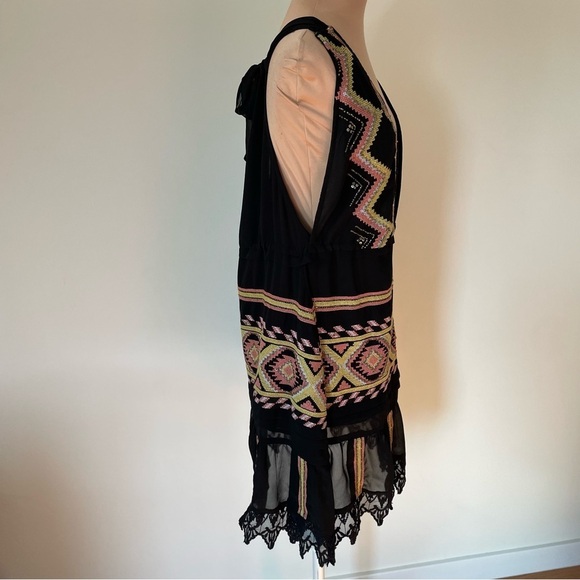 RAMY BROOK Kendyl Geometric-Print Bead Embroiderer Mini Coverup Dress EUC Size S - Picture 7 of 12